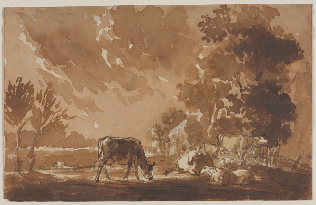 Paisaje con ganado (recto) de Jules Dupré