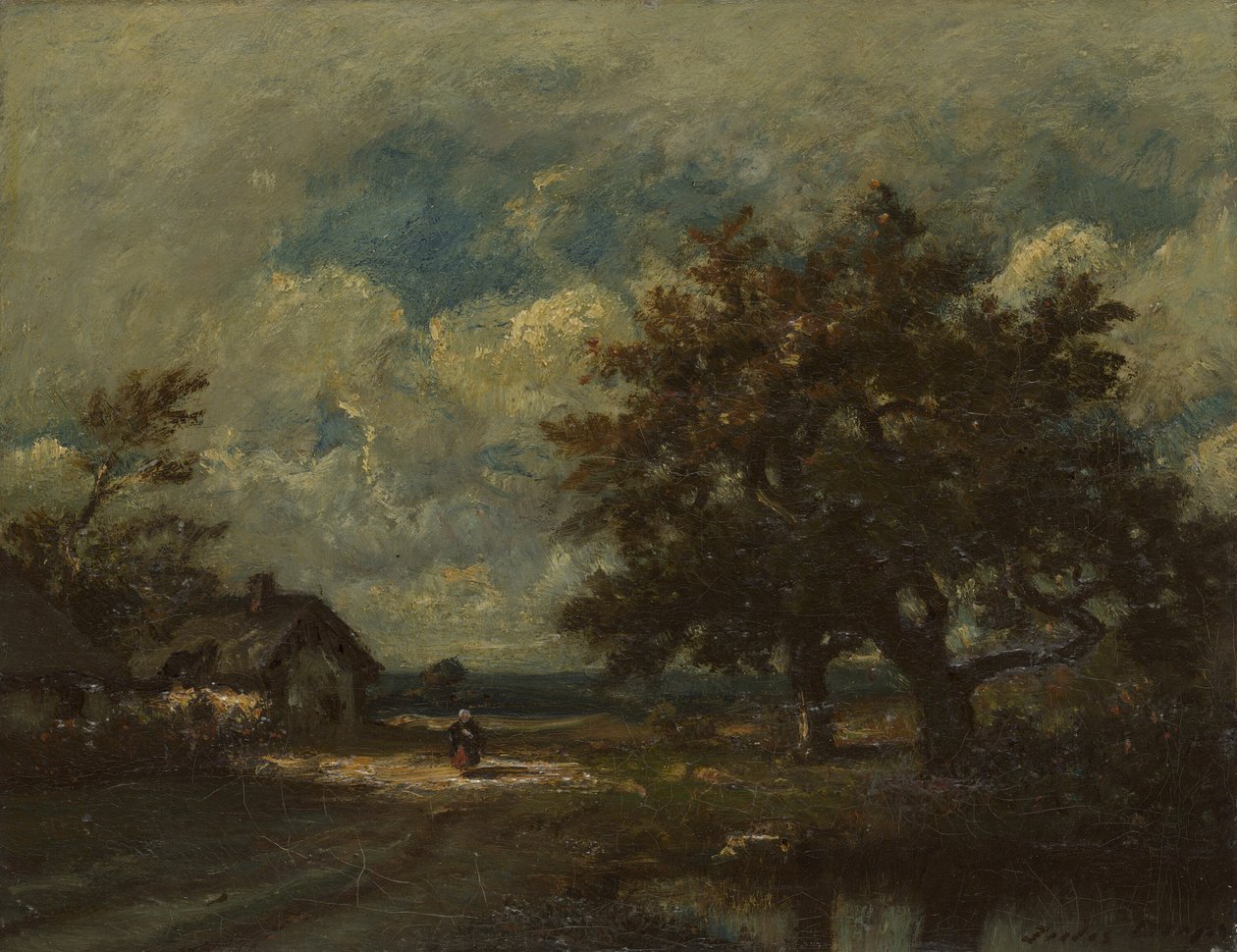 La Cabaña junto al Camino, Cielo Tormentoso de Jules Dupré