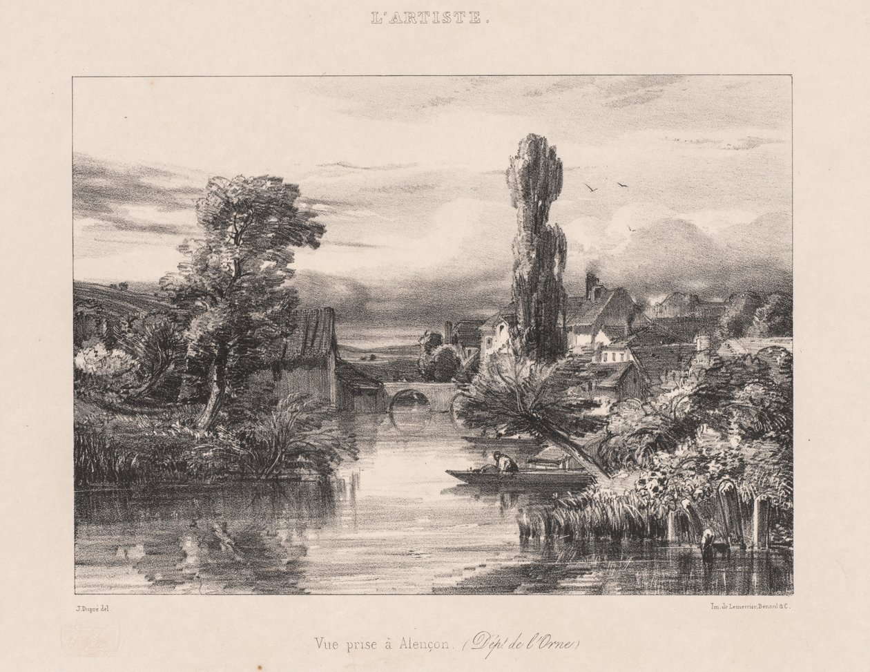 Vista tomada en Alençon, 1839 de Jules Dupré
