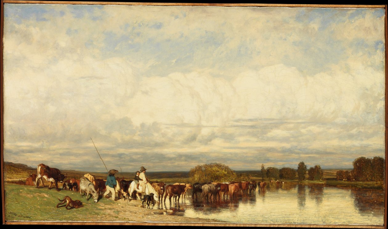 Vacas cruzando un vado de Jules Dupré