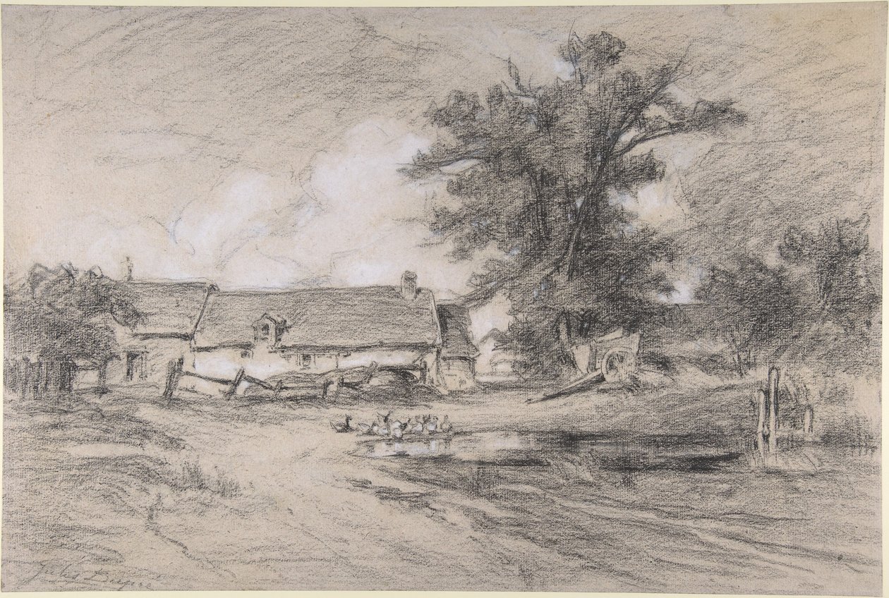 Corral de granja con patos de Jules Dupré