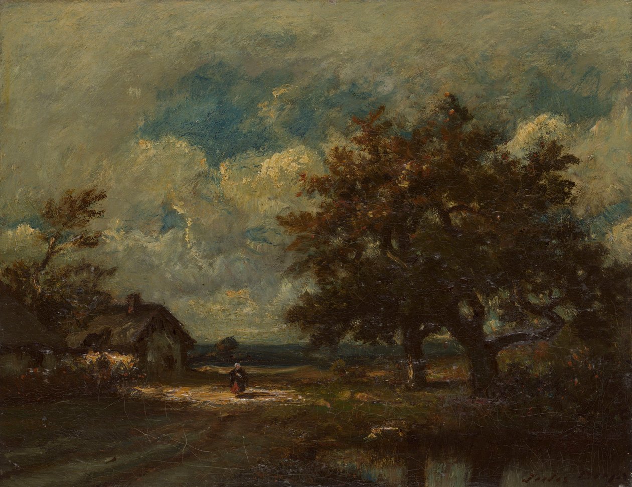 La Cabaña junto al Camino, Cielo Tormentoso de Jules Dupré