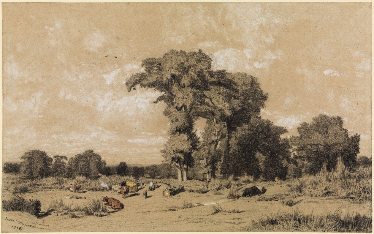 Paisaje de pastos en el Lemosín de Jules Dupré