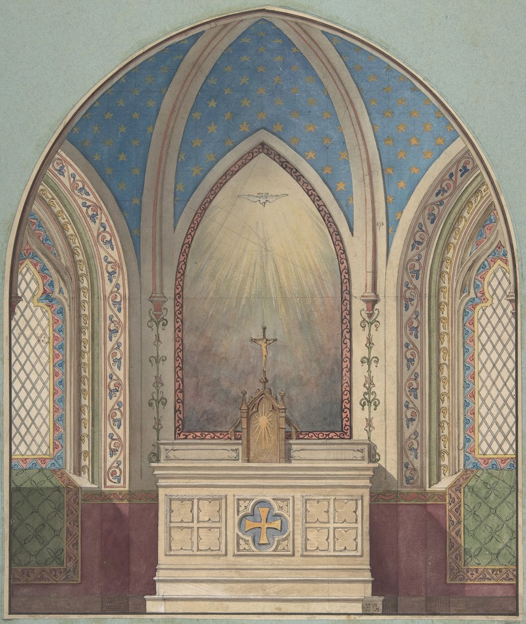 Diseño para Altar, Santa Clotilde, segunda mitad del siglo XIX de Jules Edmond Charles Lachaise and Eugène Pierre Gourdet
