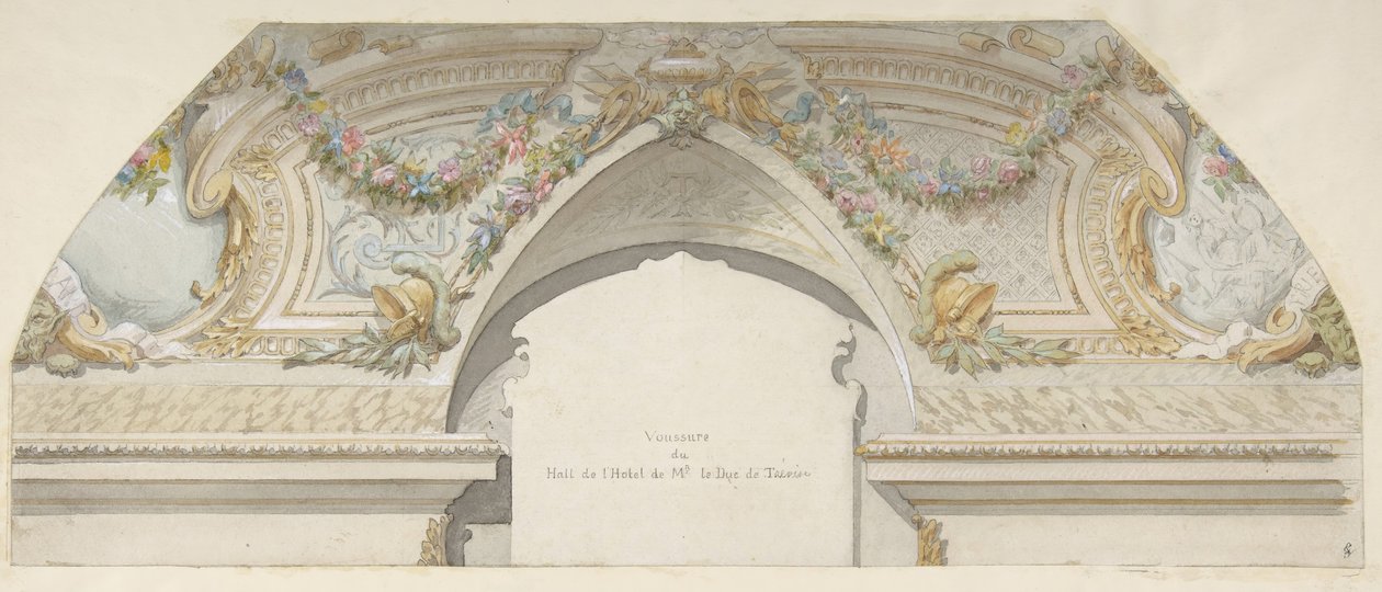 Diseño para el Hôtel de Trevise, París, segunda mitad del siglo XIX de Jules Edmond Charles Lachaise and Eugène Pierre Gourdet