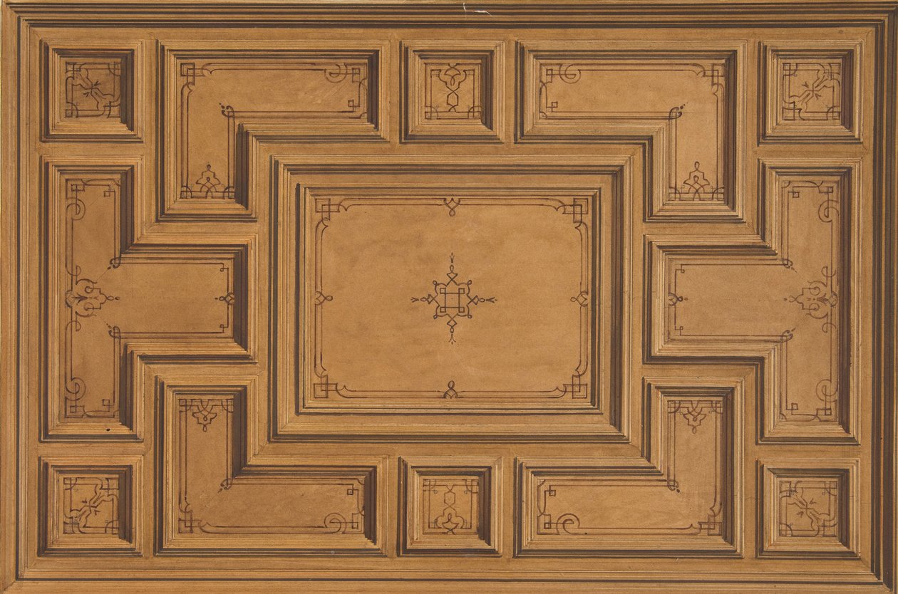 Diseño para un techo decorado, 1840-97. Creadores: Jules-Edmond-Charles Lachaise, Eugène-Pierre Gourdet de Jules Edmond Charles Lachaise and Eugène Pierre Gourdet