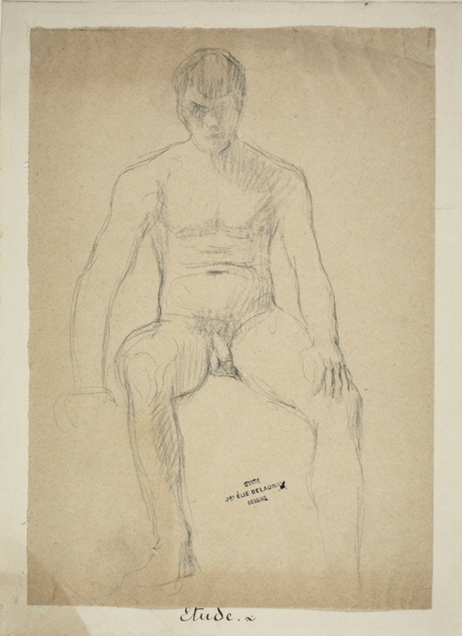 Desnudo académico sentado de Jules Elie Delaunay