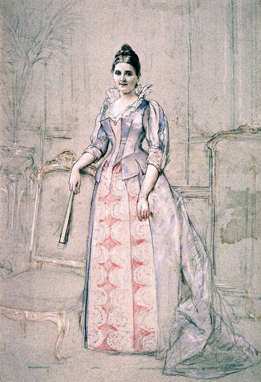 Retrato de la Sra. Carnot con vestido de gala de Jules Emile Saintin