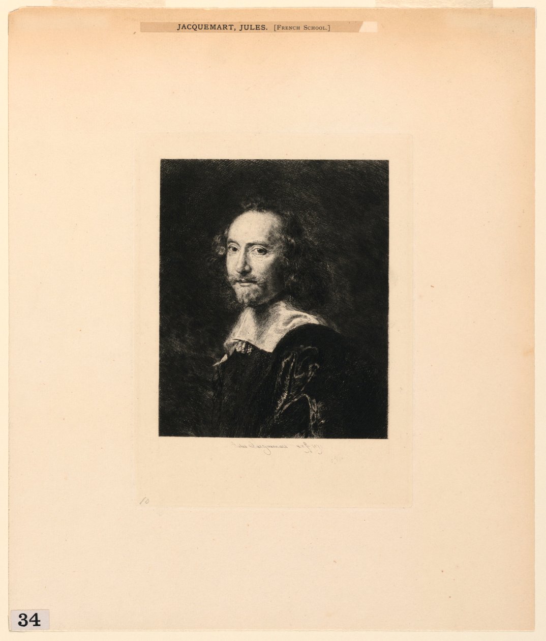 Retrato de un Hombre, de "Grabados de Imágenes en el Museo Metropolitano, Nueva York" de Jules Ferdinand Jacquemart