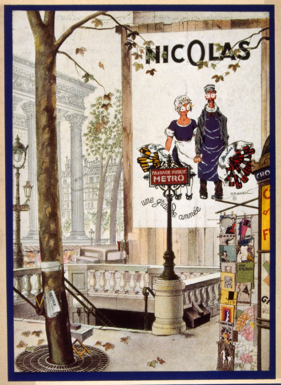 Cartel francés que representa al repartidor ficticio "Nectar" 1931 de Jules Isnard Dransy