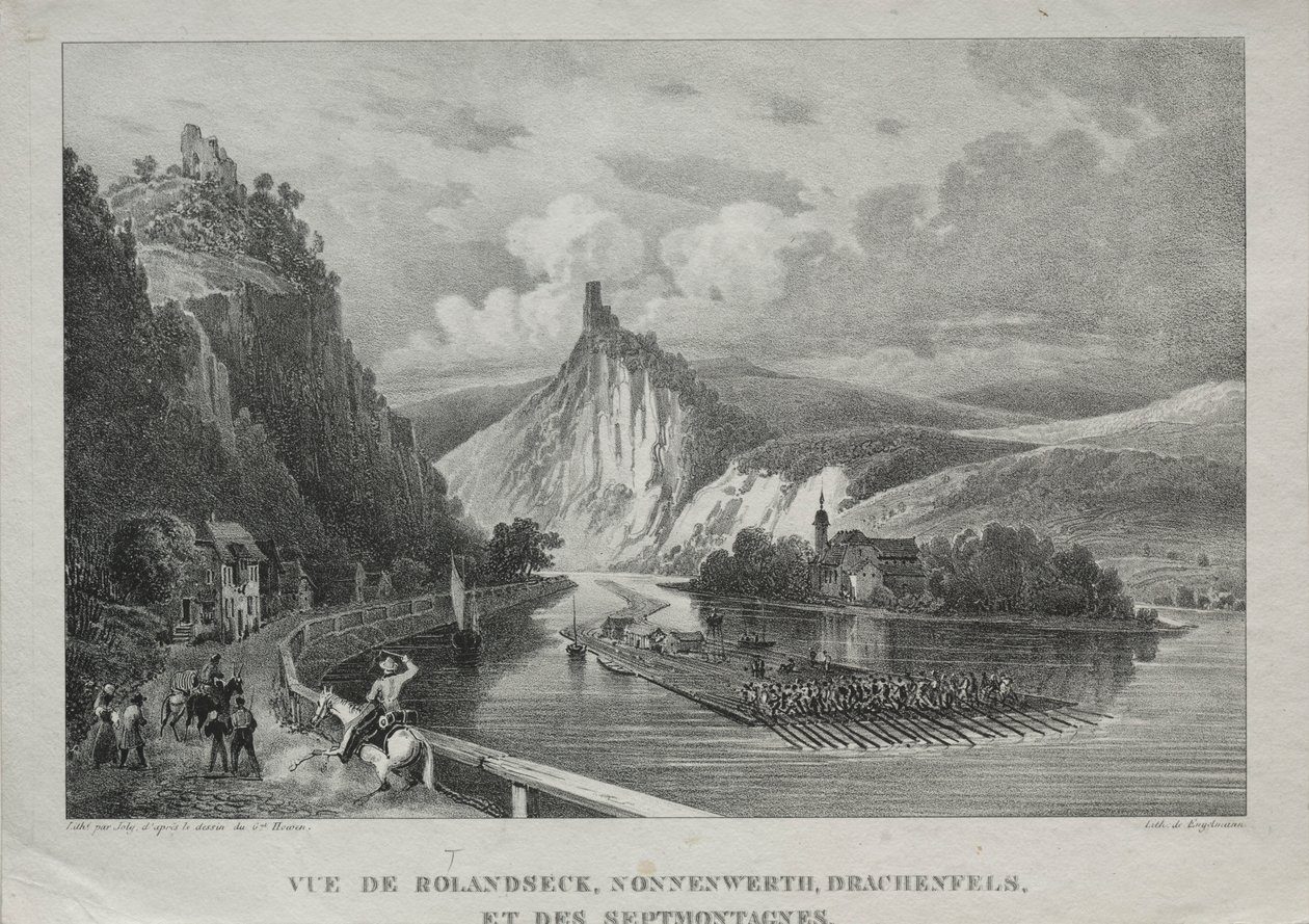 Vista de Rolandseck, Nonnenwerth, Drachenfels y Siebenbirge de Jules Jean Baptiste de Joly