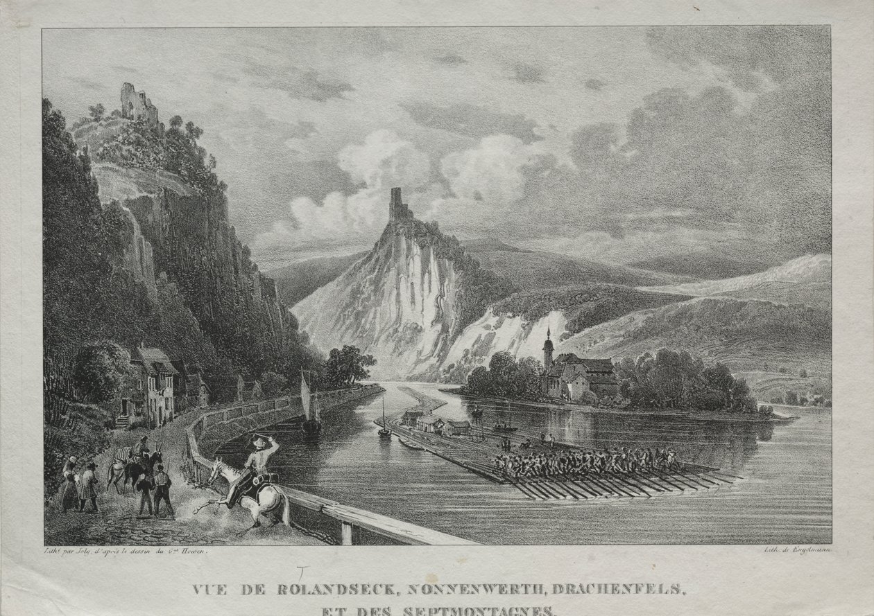 Vista de Rolandseck, Nonnenwerth, Drachenfels y Siebenbirge de Jules Jean Baptiste de Joly