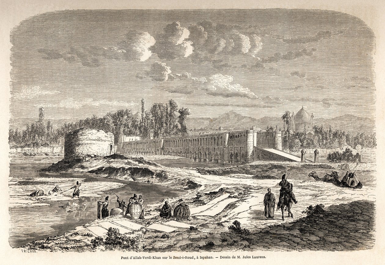 El puente Allah Verdi Kahn en Isfahan (Irán) de Jules Joseph Augustin Laurens