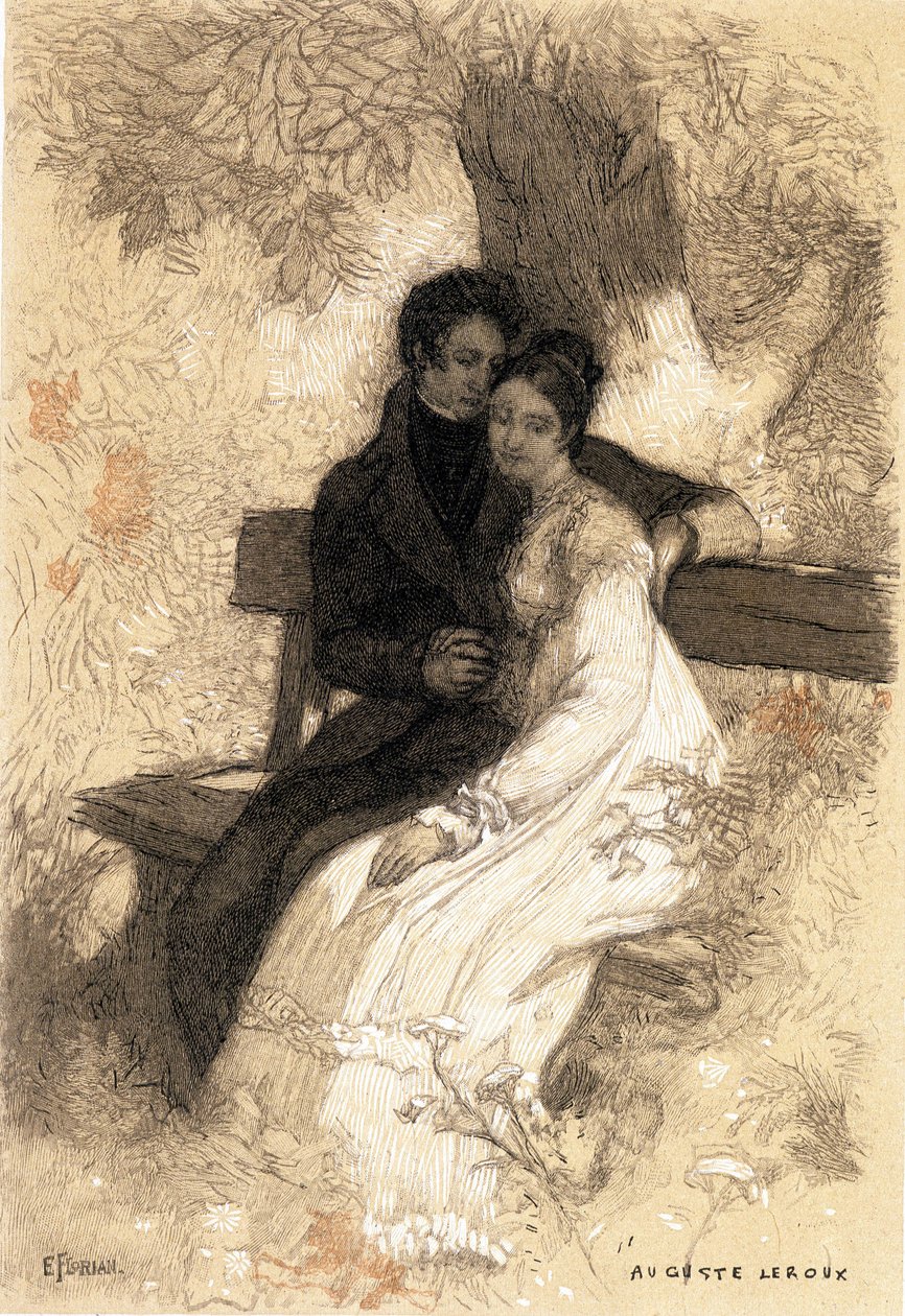 ilustración para Eugenie Grandet de Auguste Leroux (grabado) de Jules Marie Auguste Leroux