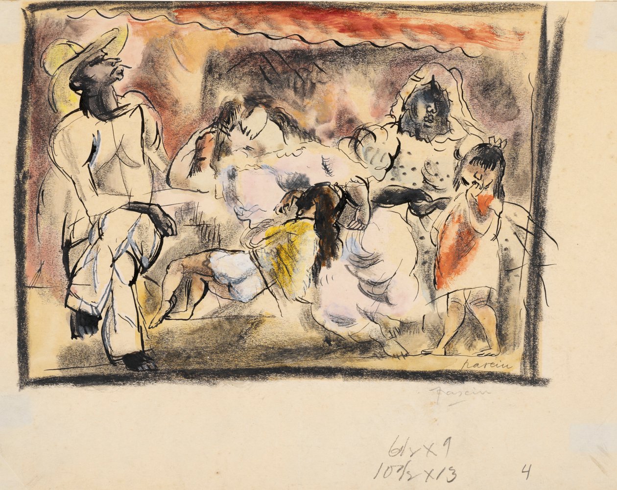 Un hombre, dos mujeres, dos niños de Jules Pascin