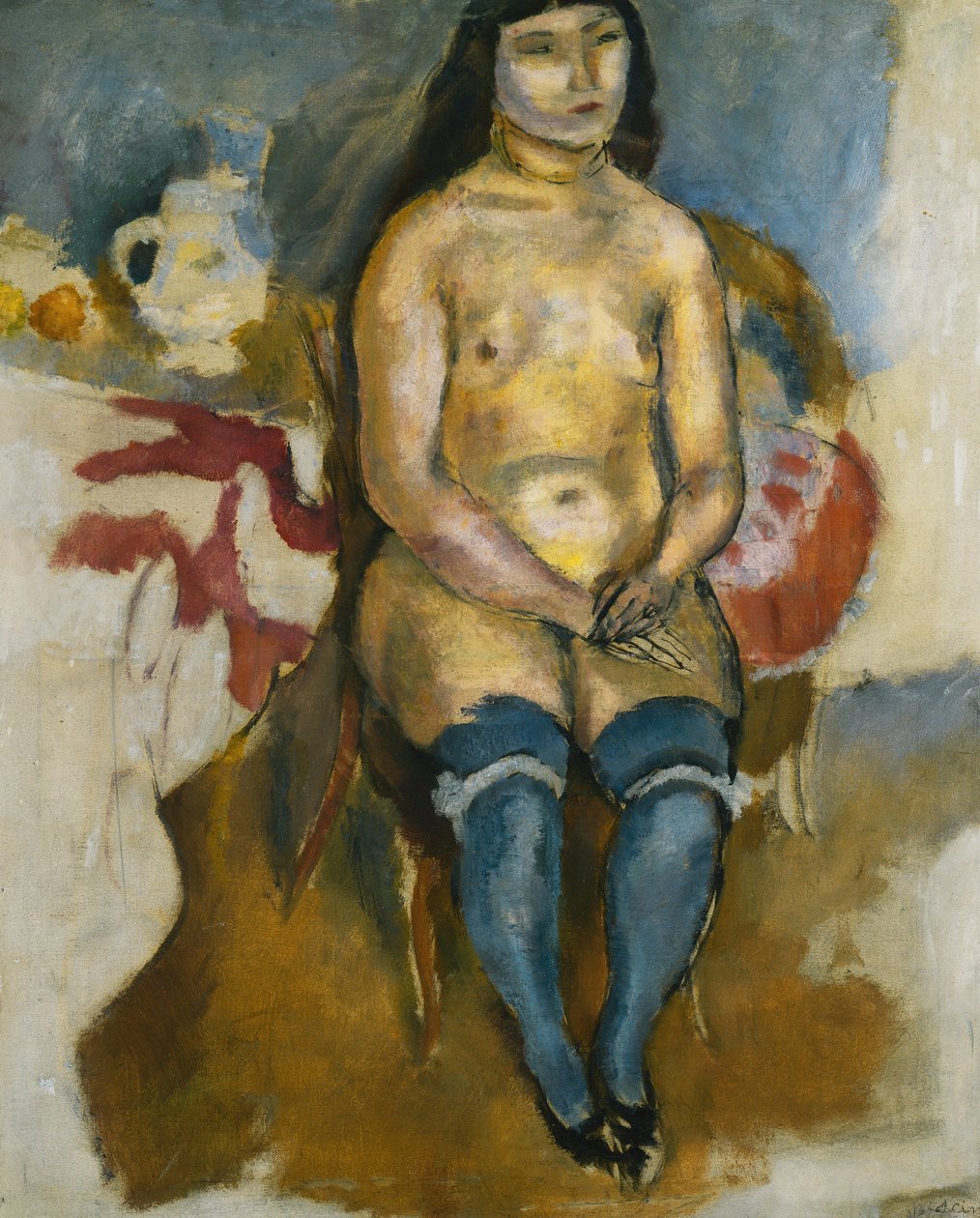 Asiático con medias azules, 1922 de Jules Pascin