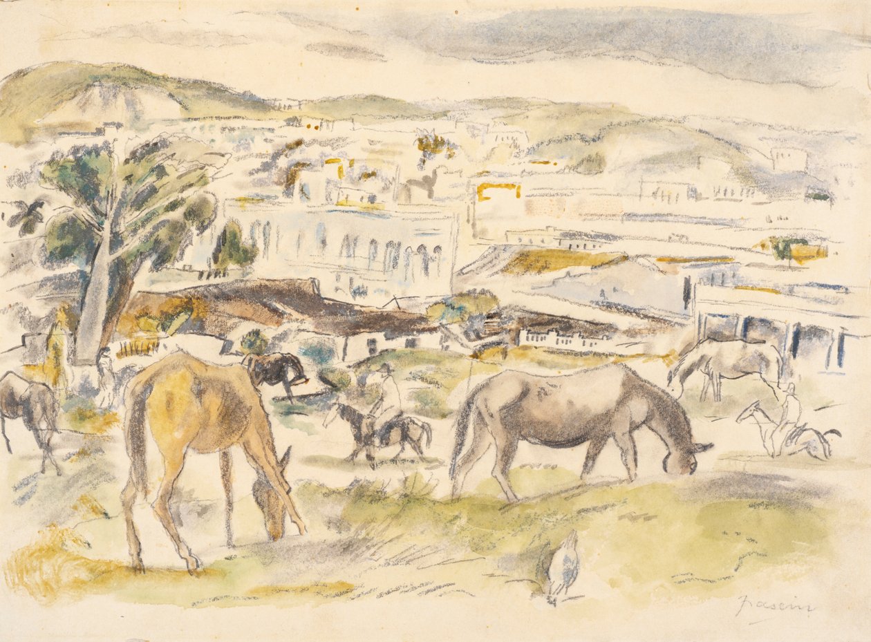 Caballos en el Paisaje de Jules Pascin