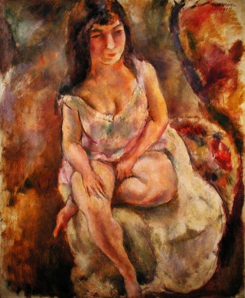 Semidesnudo sentado de Jules Pascin