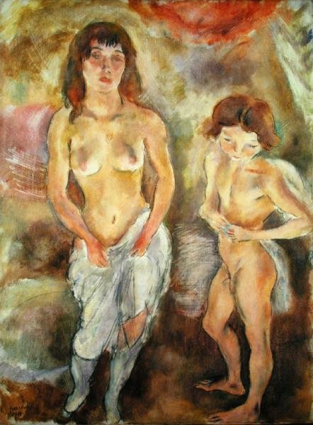 Dos desnudos de pie de Jules Pascin