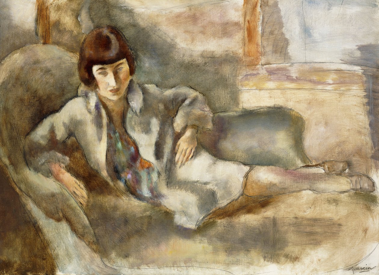 Mujer en un sofá de Jules Pascin
