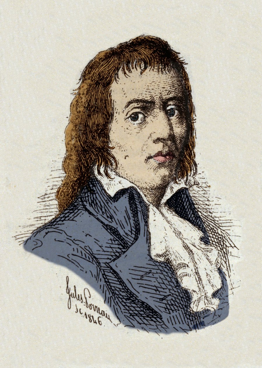 Revolución Francesa: “Retrato de François Babeuf dit Gracchus (1760-1797) Revolucionario” dibujo de Jules Porreau de Jules Porreau