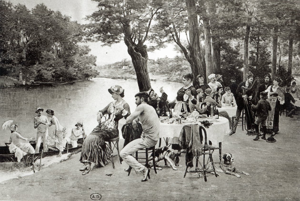 Escena en la orilla del río Marne de Jules Scalbert