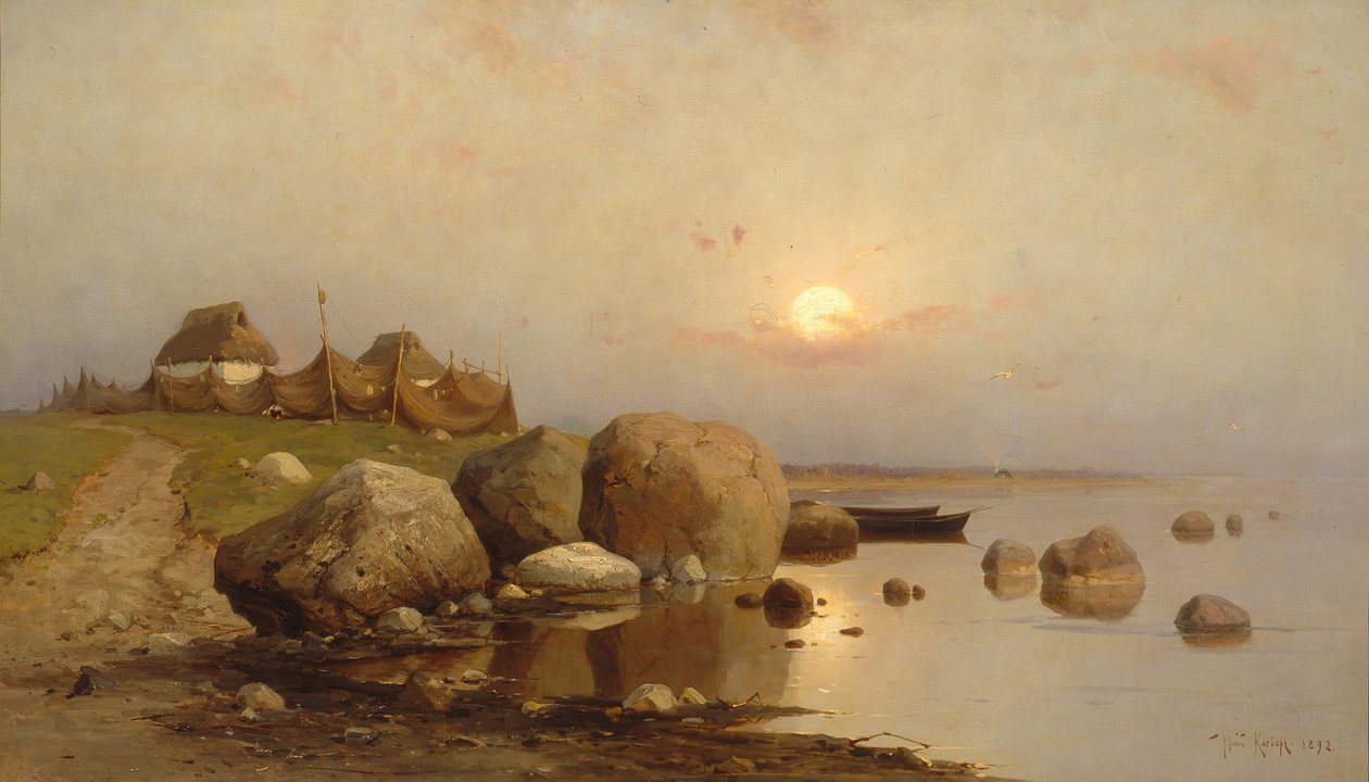 Un pueblo pesquero, 1892 de Juli Julievich Klever