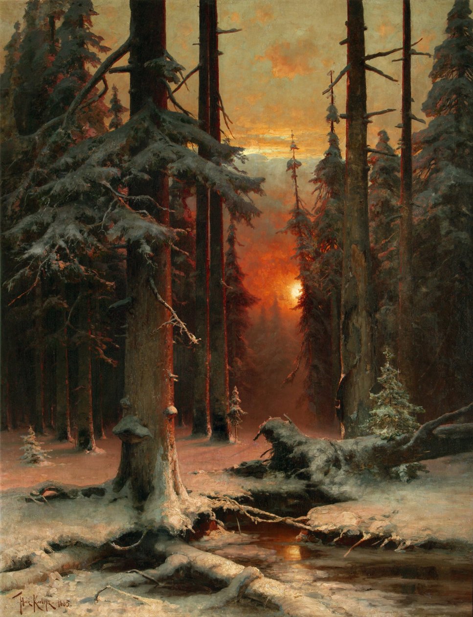 Nieve en el bosque, 1885 de Juli Julievich Klever