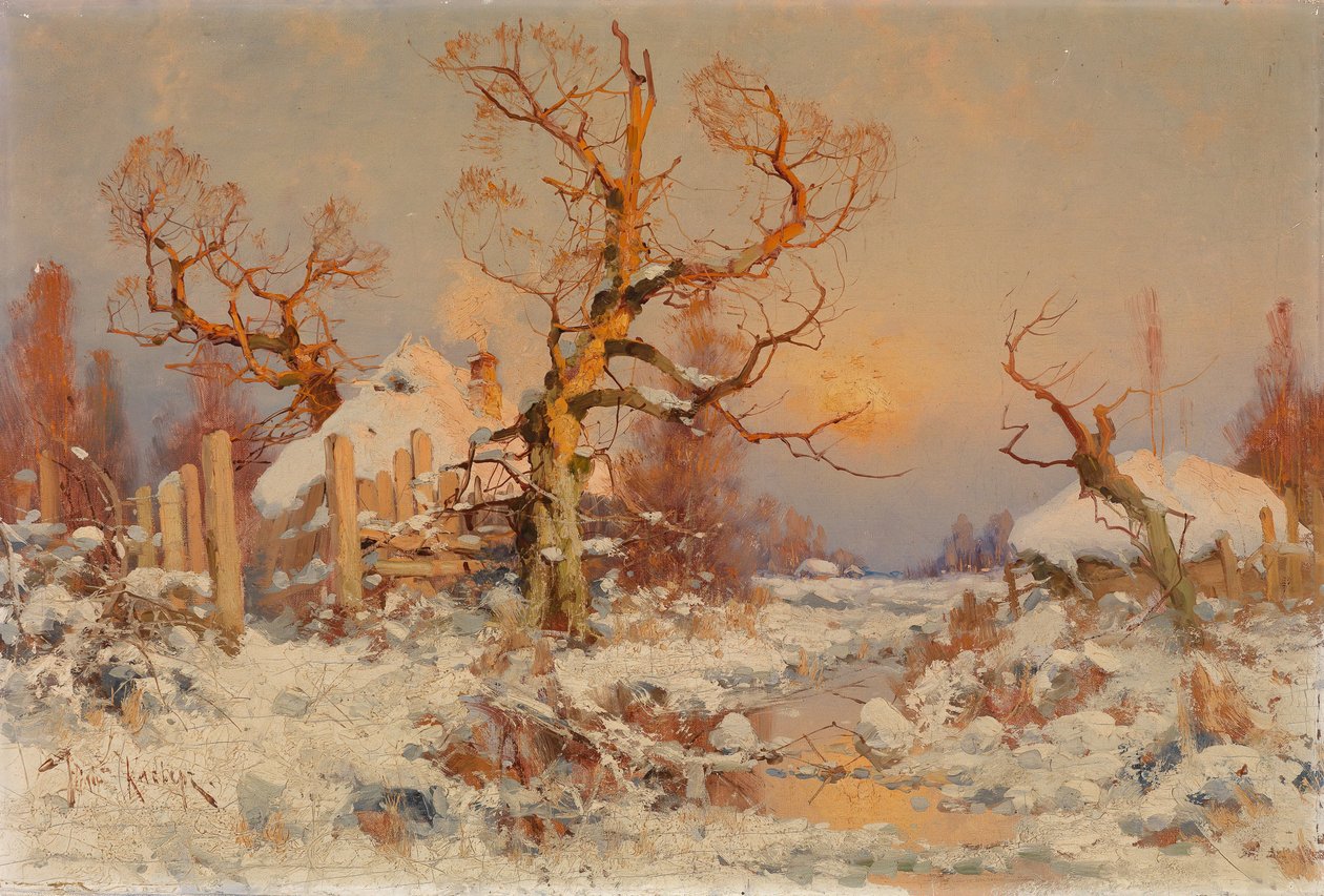 Paisaje de invierno al sol de la tarde de Juli Julievich Klever