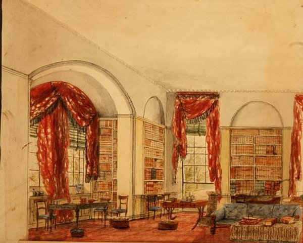 Vista Lateral de la Biblioteca en Aynhoe de Julia Cartwright