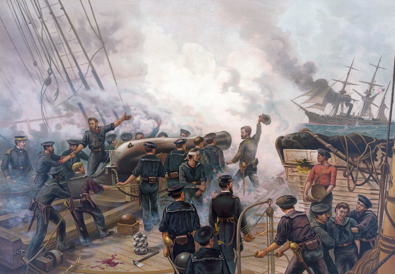 Batalla de Cherburgo, pub. L Prang & Co., 1887 de Julian Oliver Davidson