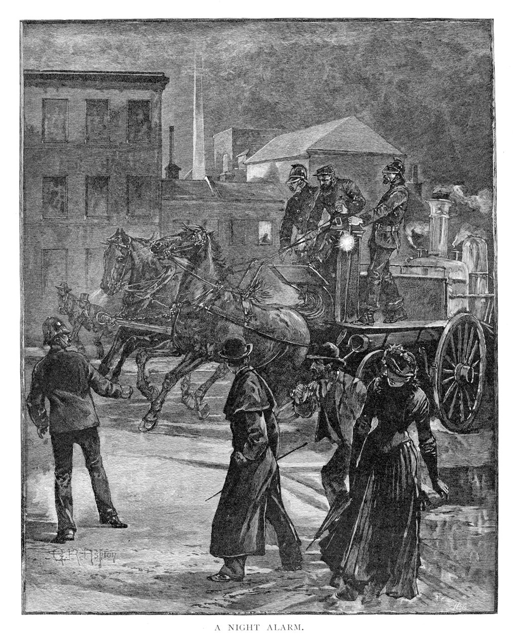 Una alarma nocturna, 1886 de Julian Ashton