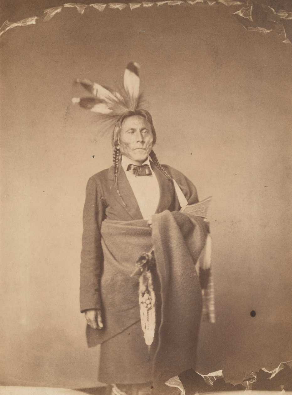 Hin-han-du-ta, El Búho Rojo, jefe de los sioux Mde-wa-kan-ton,1858 (foto) de Julian Vannerson