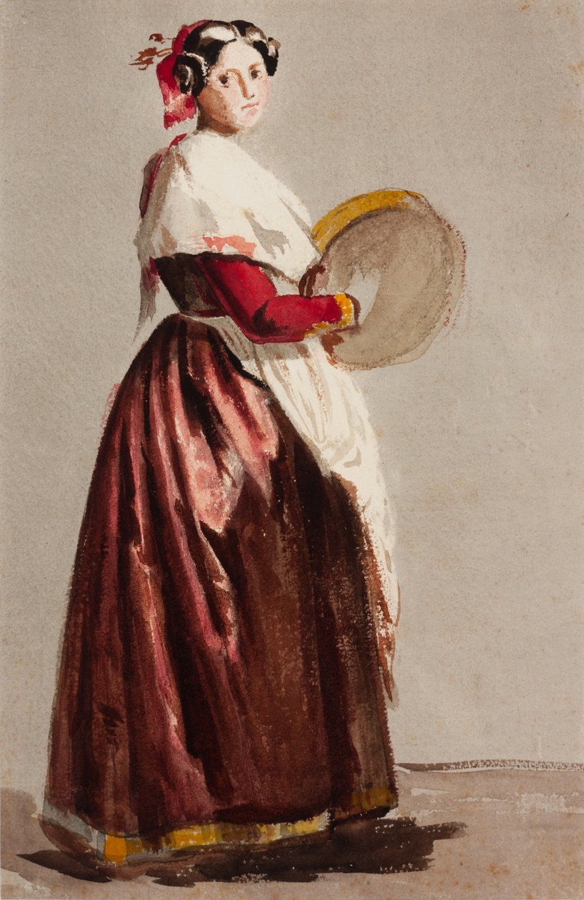 Mujer italiana con pandereta de Julie Wilhelmine Hagen Schwarz