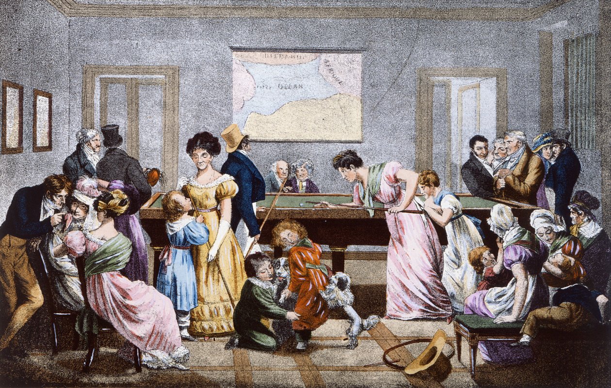 Una sala de billar en el siglo XIX, 1828 de Julien Leopold Boilly
