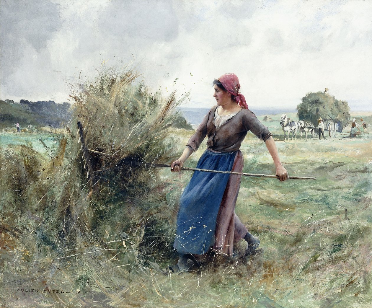 Campesino y heno de Julien Dupre