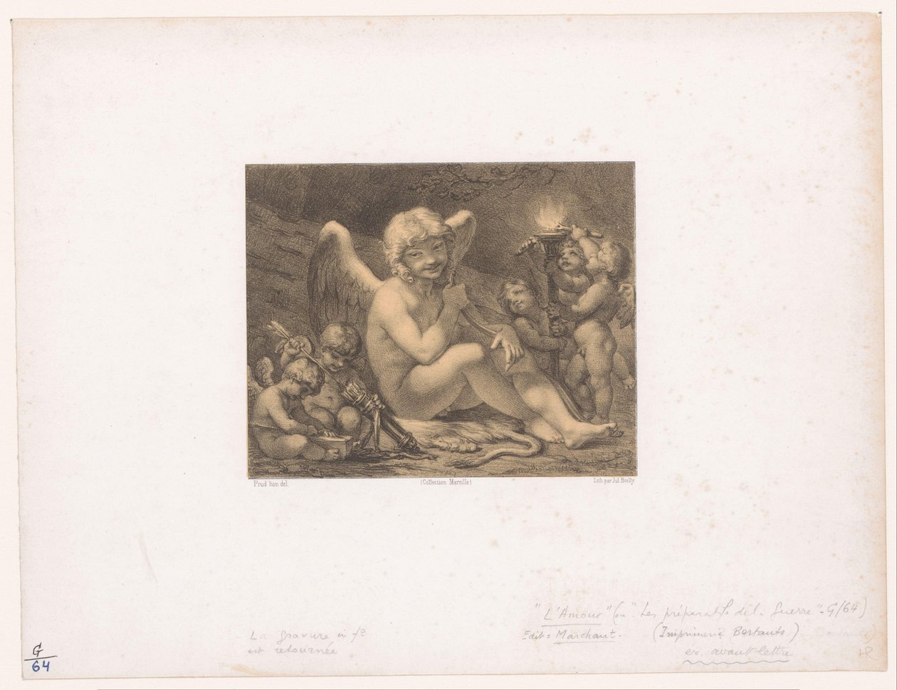Amor y putti se llevan las manos a la cabeza
Preparativos para la guerra de Julien Leopold Boilly