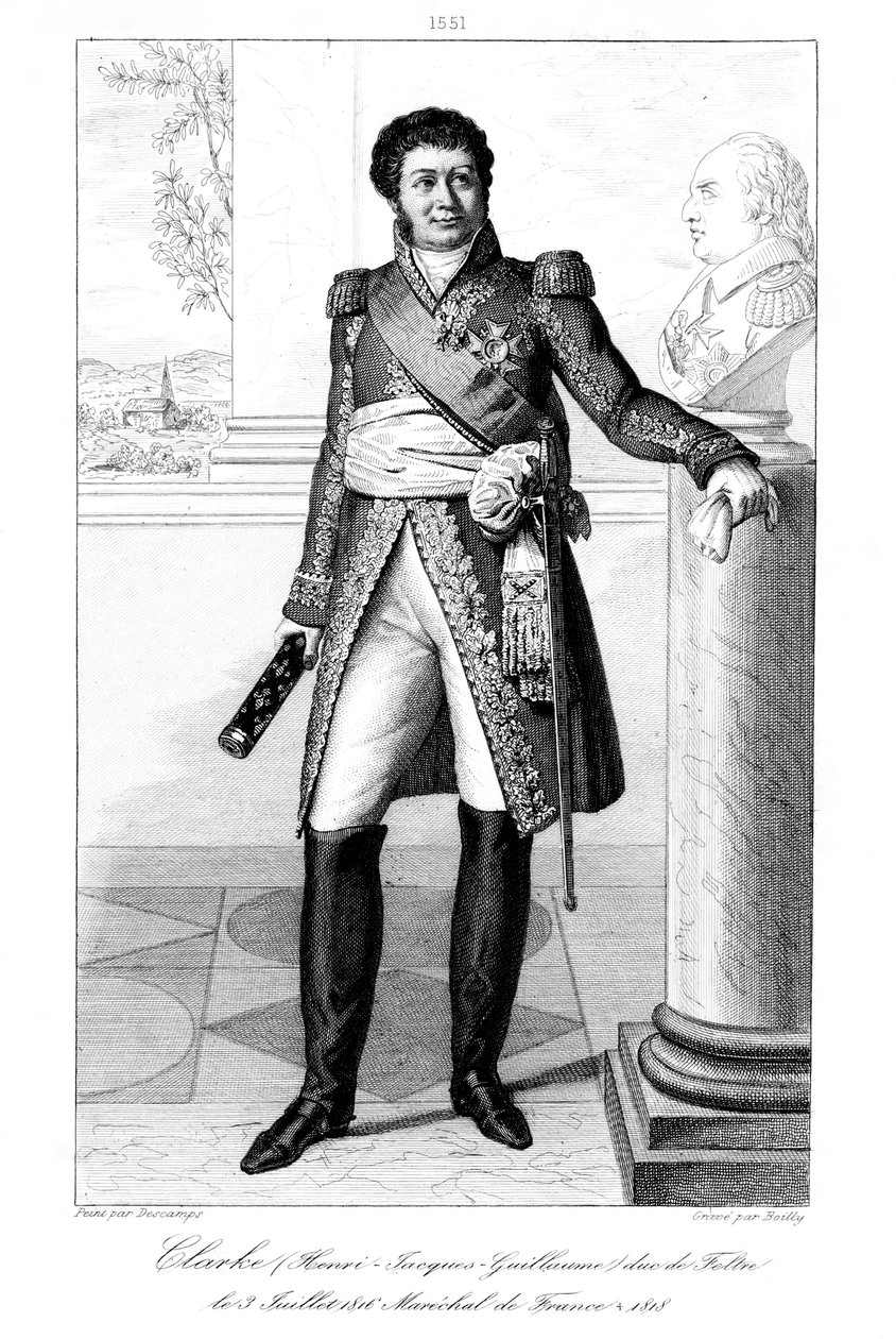 Henri Jacques-Guillaume Clarke 1765-1818, duque de Feltre y Mariscal de Francia, 1839 de Julien Leopold Boilly