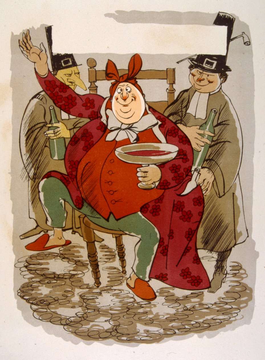 Ilustración humorística del vino 1946.Ilustración de Julien Pavil de Julien Pavil