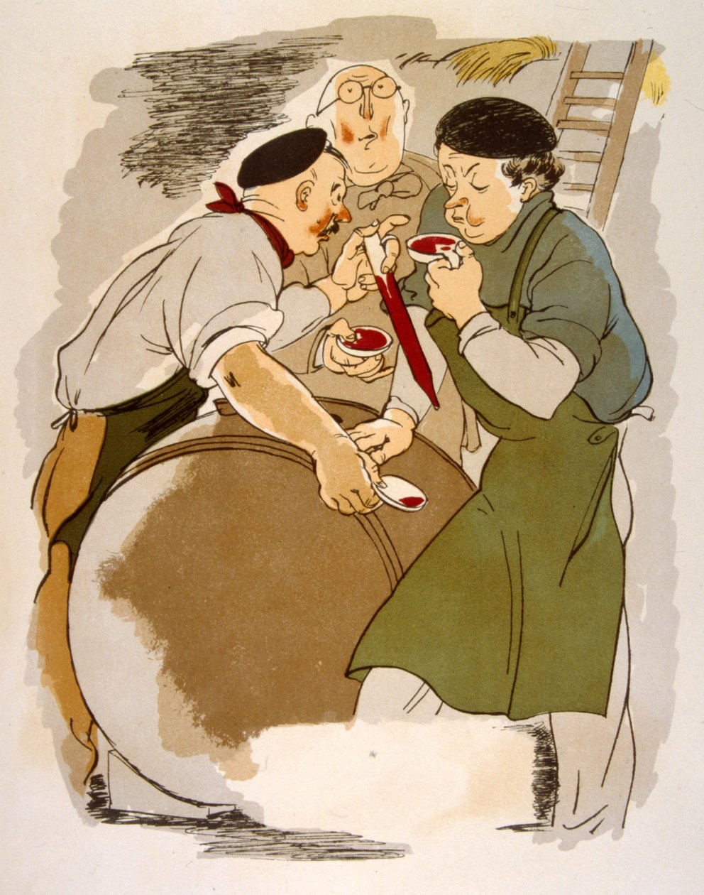 Ilustración humorística del vino 1946.Ilustración de Julien Pavil de Julien Pavil