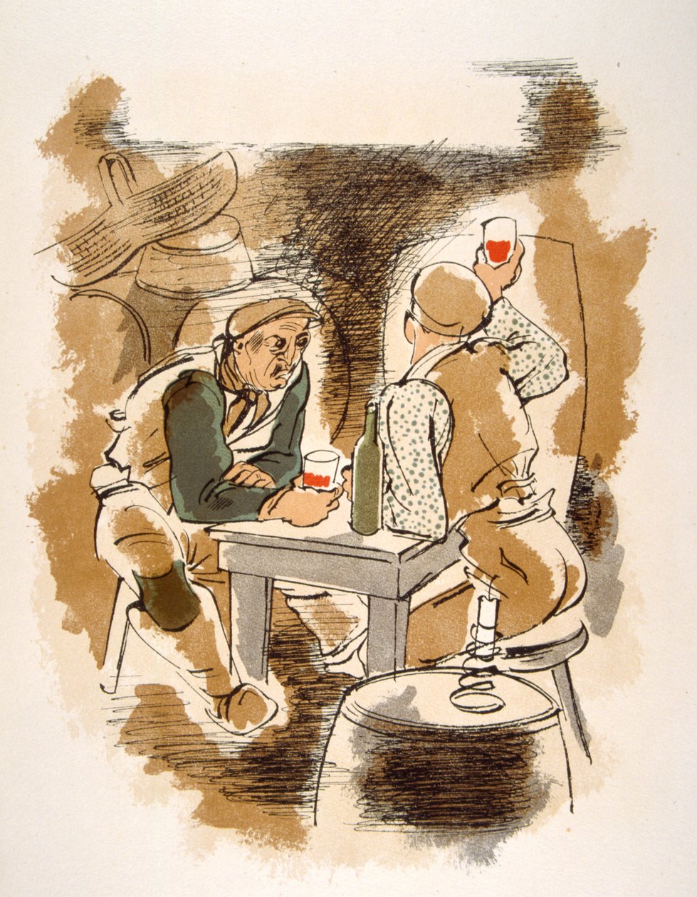 Ilustración humorística del vino 1946.Ilustración de Julien Pavil de Julien Pavil