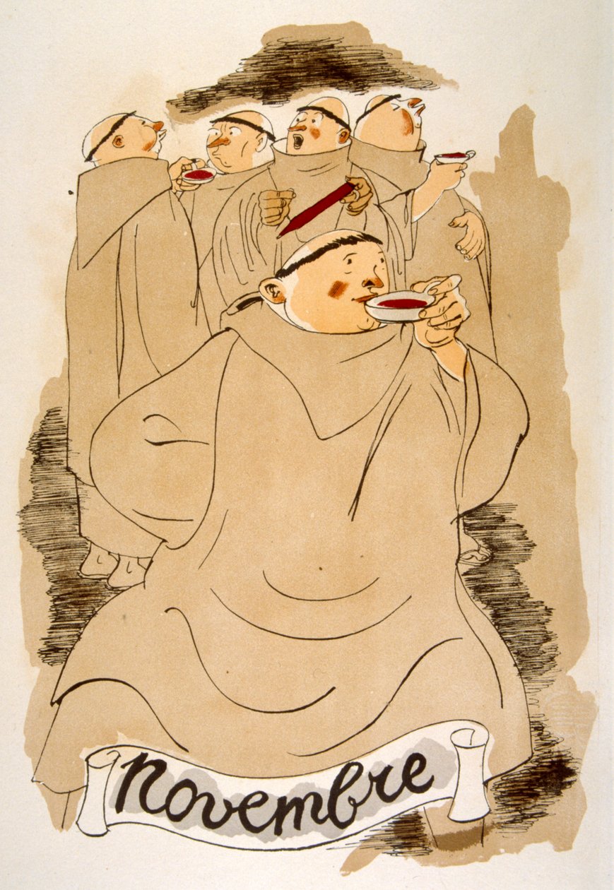 Ilustración humorística del vino 1946.Ilustración de Julien Pavil de Julien Pavil