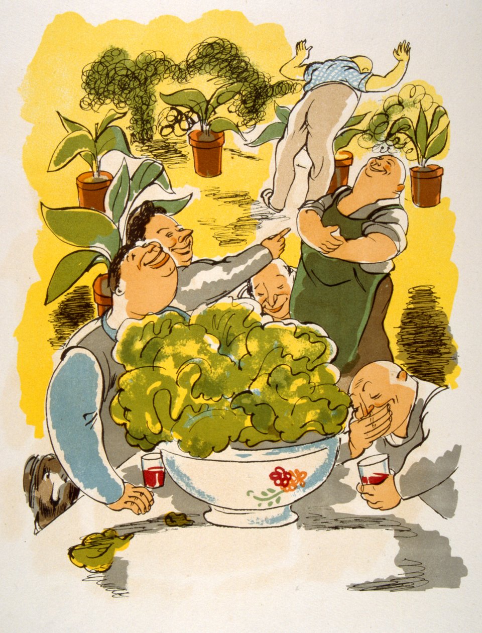 Ilustración humorística del vino 1946.Ilustración de Julien Pavil de Julien Pavil