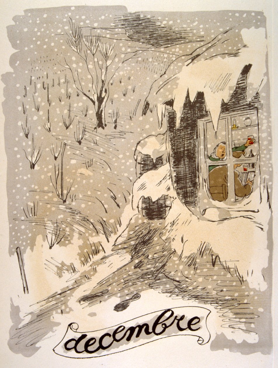 Ilustración humorística del vino 1946.Ilustración de Julien Pavil de Julien Pavil