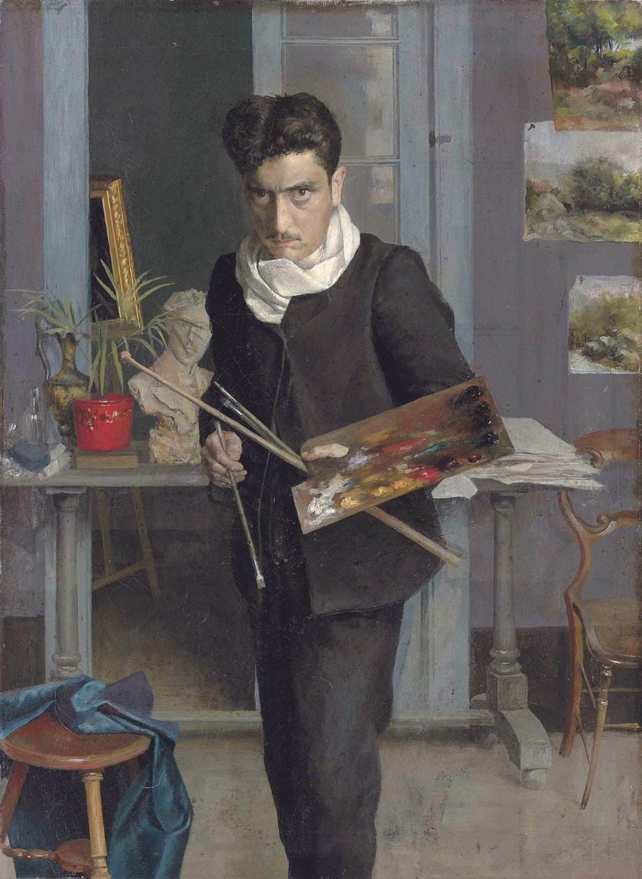 Autorretrato joven de Julio Romero de Torres