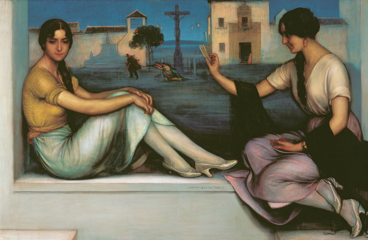 Fortune-telling - Romero de Torres, Julio (1874-1930) - 1922 - Oil on canvas - 106x163 - Museo Carmen Thyssen, Malaga de Julio Romero de Torres