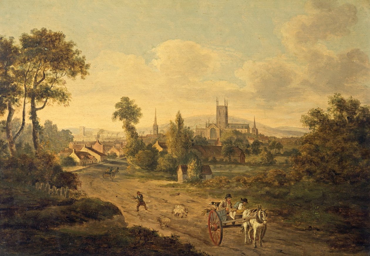 Gloucester desde St Mary Magdalen, c.1780 de Julius Caesar Ibbetson