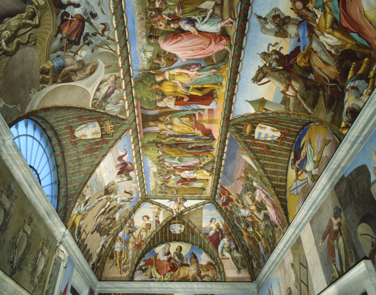 Escenas en el techo de la Sala dell