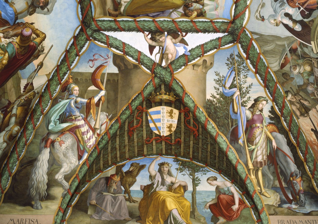 Las hechiceras Melissa, Atlante, Alcina y las figuras de Marfisia y Bandimarte de Julius Schnorr von Carolsfeld