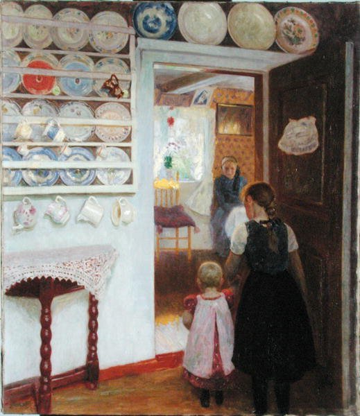 Interior de una casa de pescadores en Finkenwerder de Julius August Friedrich Theodor von Ehren